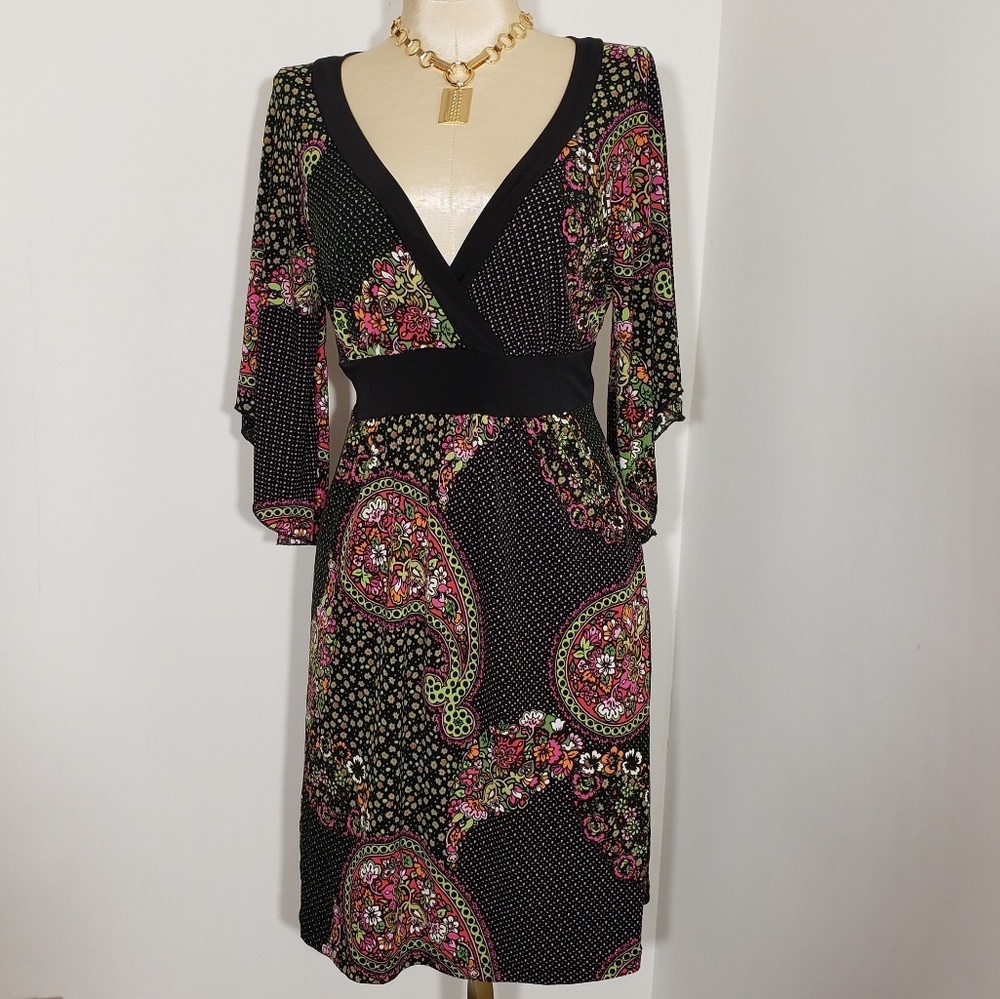 Xoxo faux wrap dress with back sash size Small